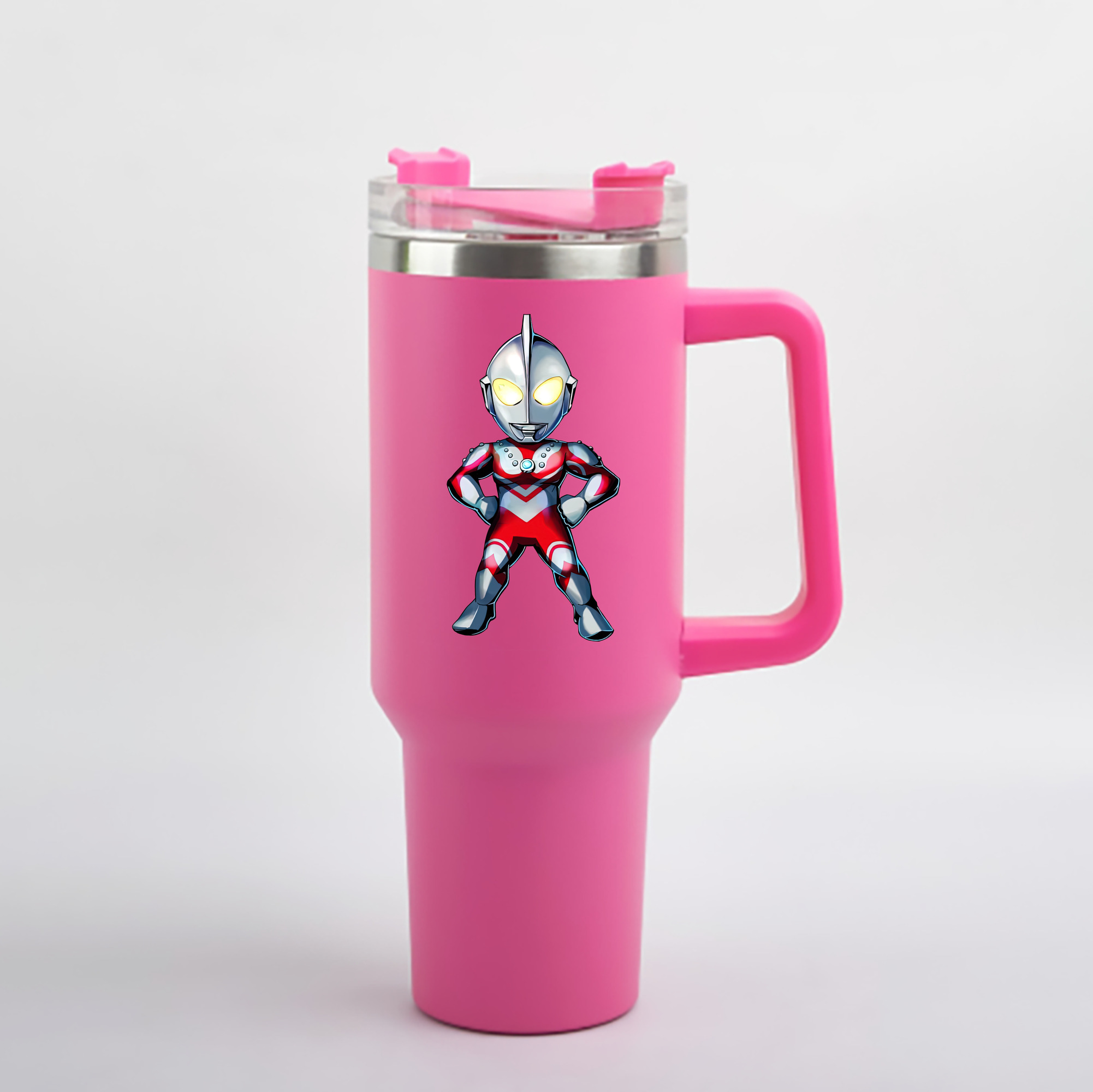（画像用） ウルトラマン Ultraman 1200mL車用タンブラー - クリスタルステッカー（プラスチックストロー付き）